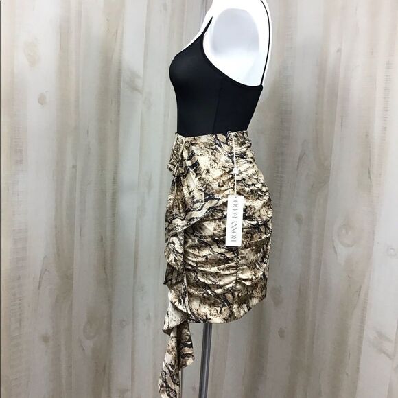 Ronny Kobo Lauryn Snake Skin Draped Animal Print Mini Skirt New Size Medium - Picture 3 of 8